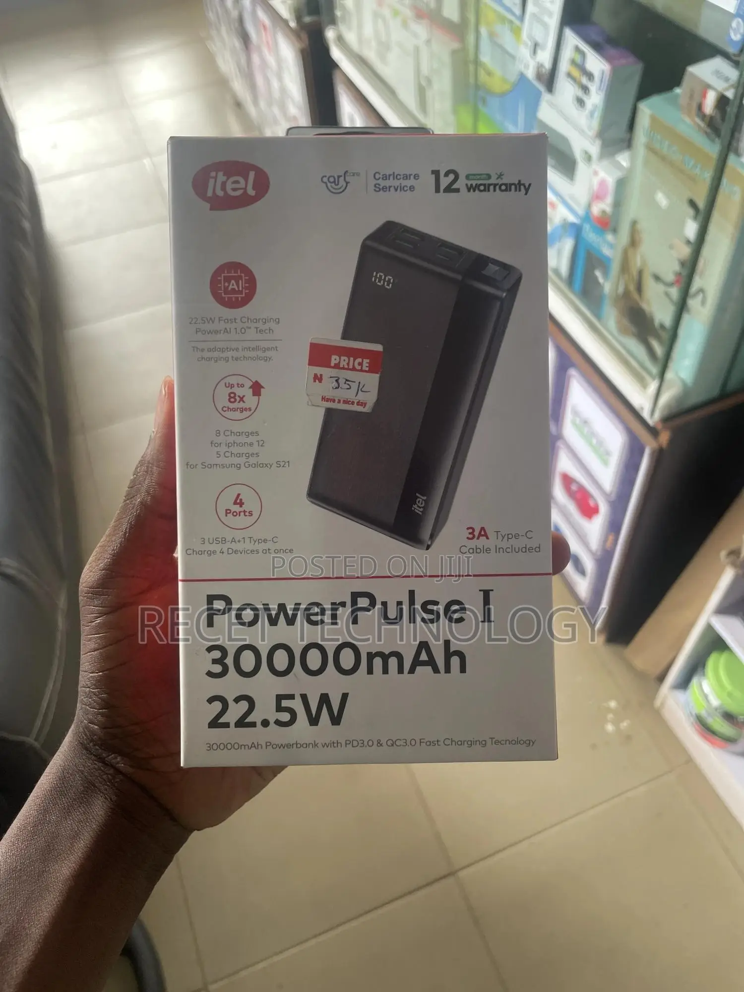 Itel 30000mah Power Bank 22.5w