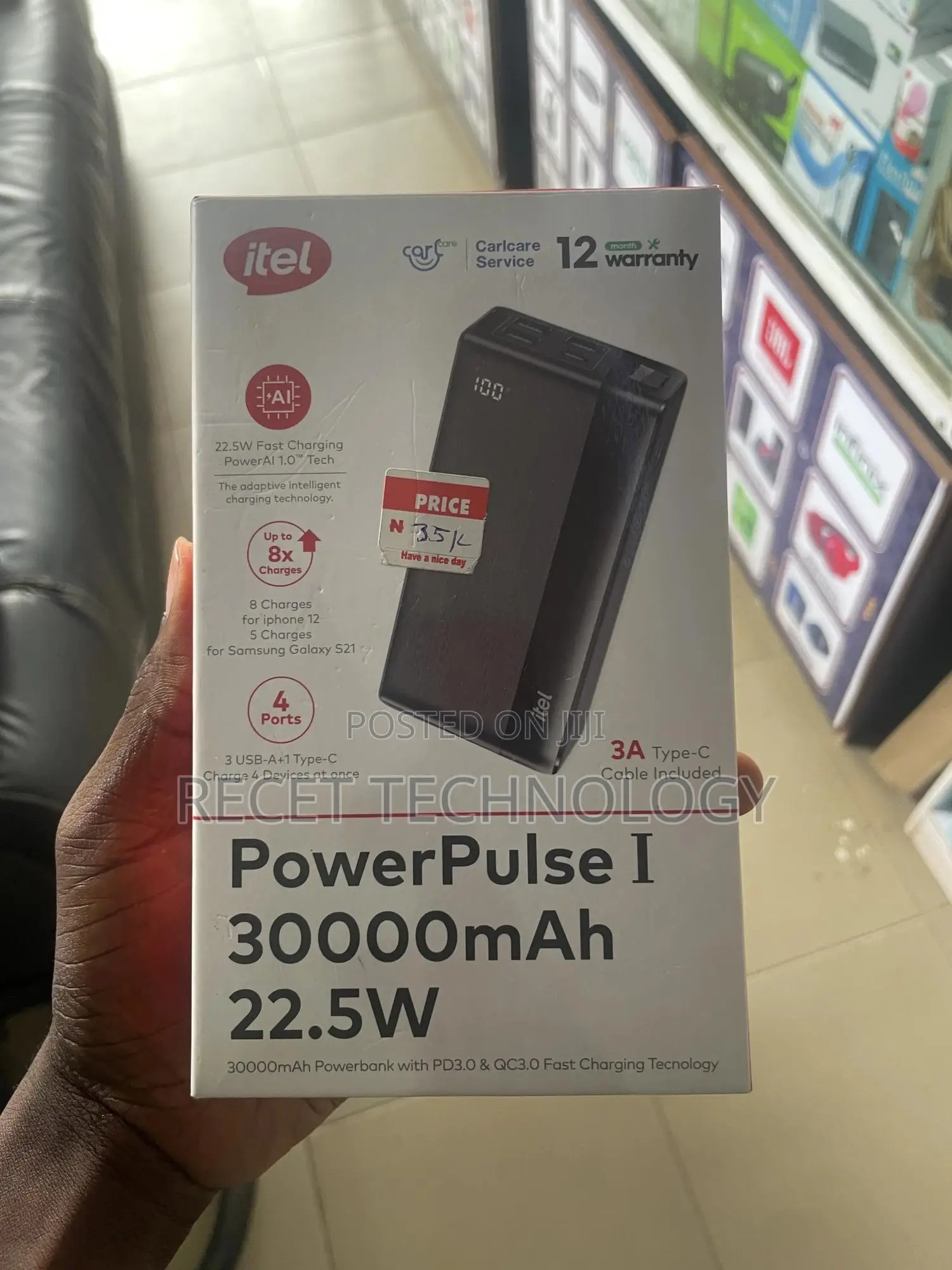 Itel 30000mah Power Bank 22.5w