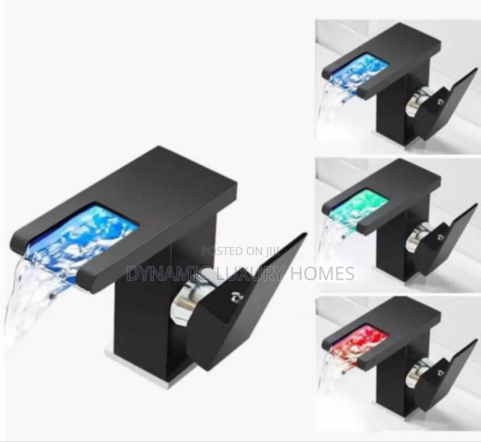 Luxury Black Short Waterfall Basin Mixer Faucet