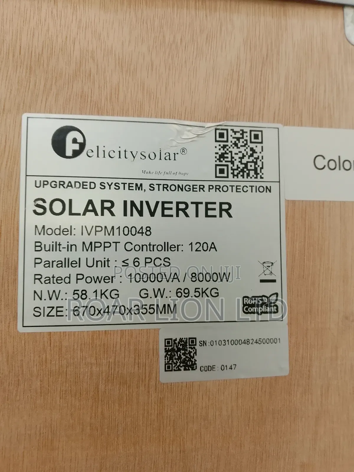 Felicity Inverter 10kva Ivem Transformer Hybrid