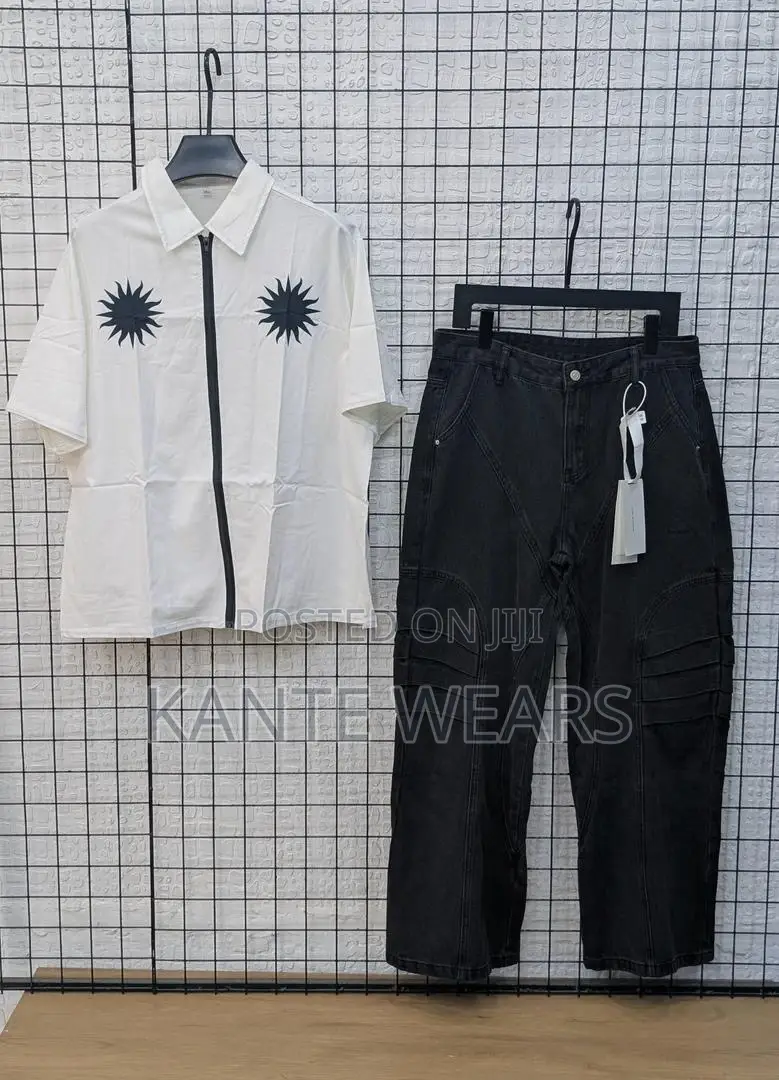 Notch Baggy Jean X Crop Zip Up Shirt