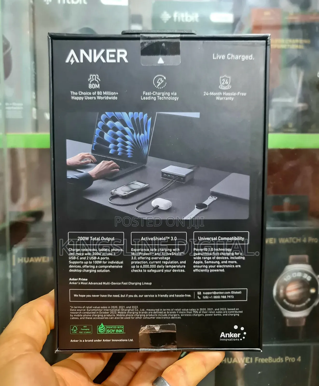 Anker Prime Charger, 200w 6-Port Gan Charging Station, Usb-C