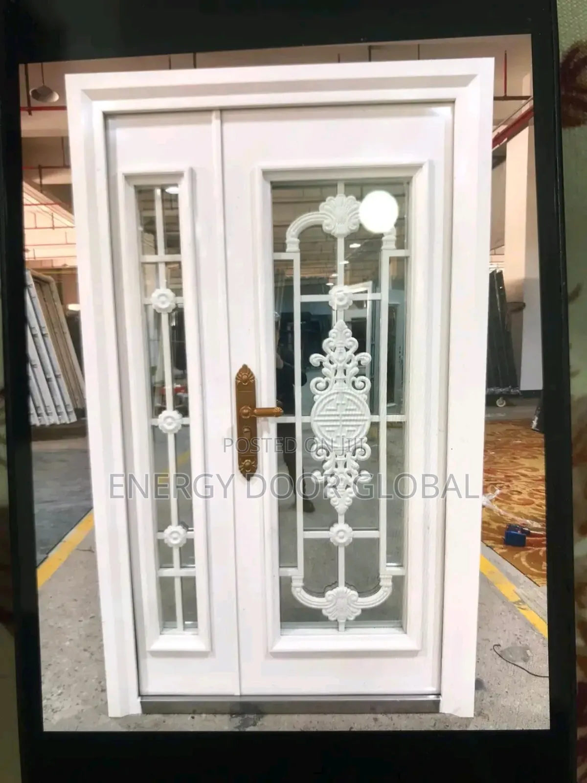 Interior 4ft/7ft Steel French Decor Glass Security Door