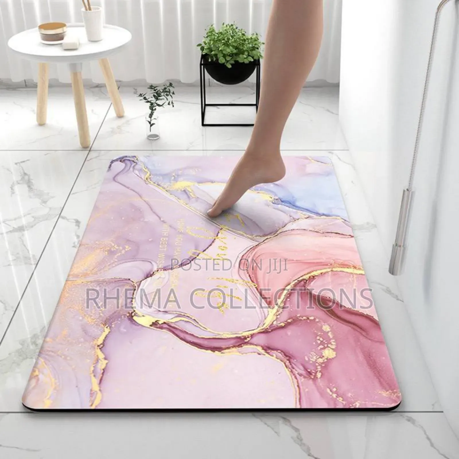 Marble Design Silicon Quick Drying/Water Absorbent Footmat