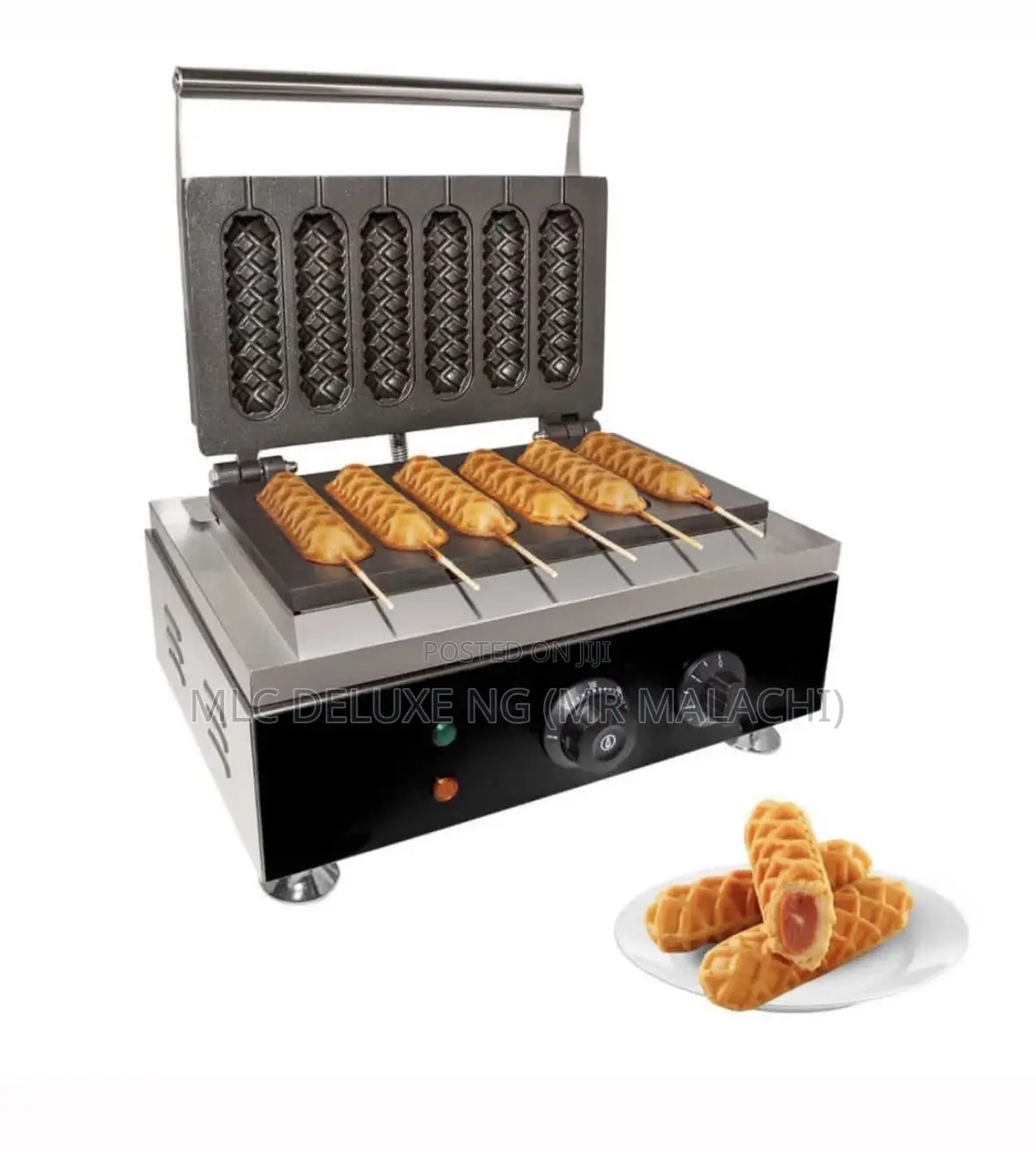 6 Stick Commercial Hot Dog Waffle Maker / Stick Waffle Maker