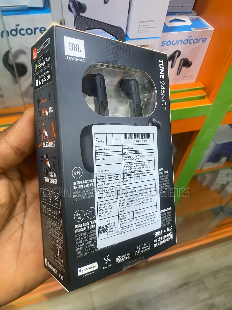 Jbl Tune 245nc Perfect Fit Anc Buds