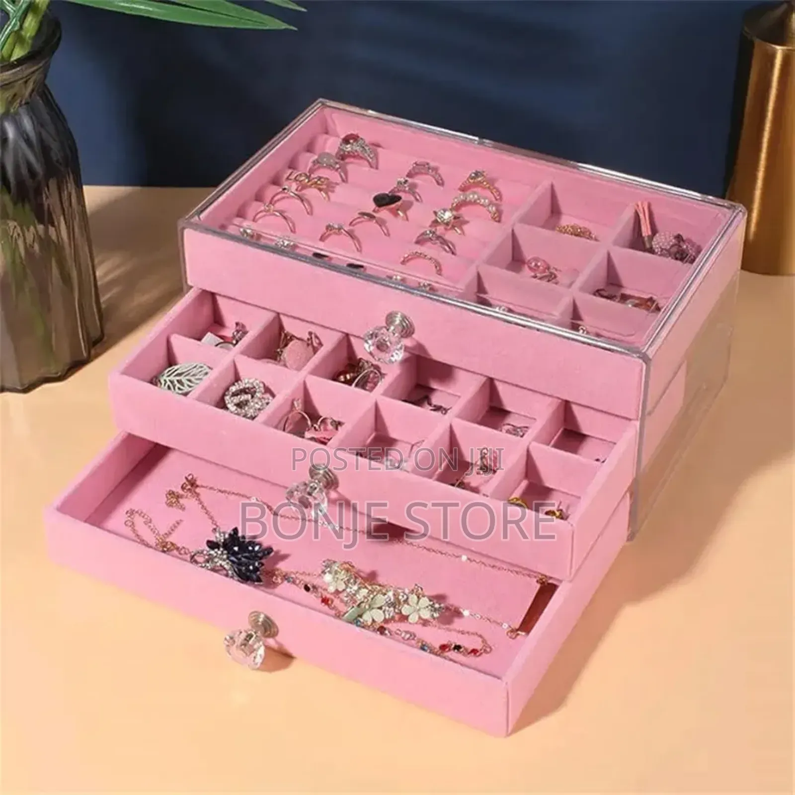 3-tier Jewelry Storage Box Earrings Ring Necklace