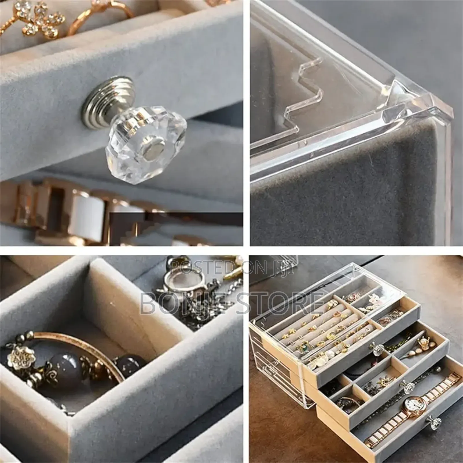 3-tier Jewelry Storage Box Earrings Ring Necklace
