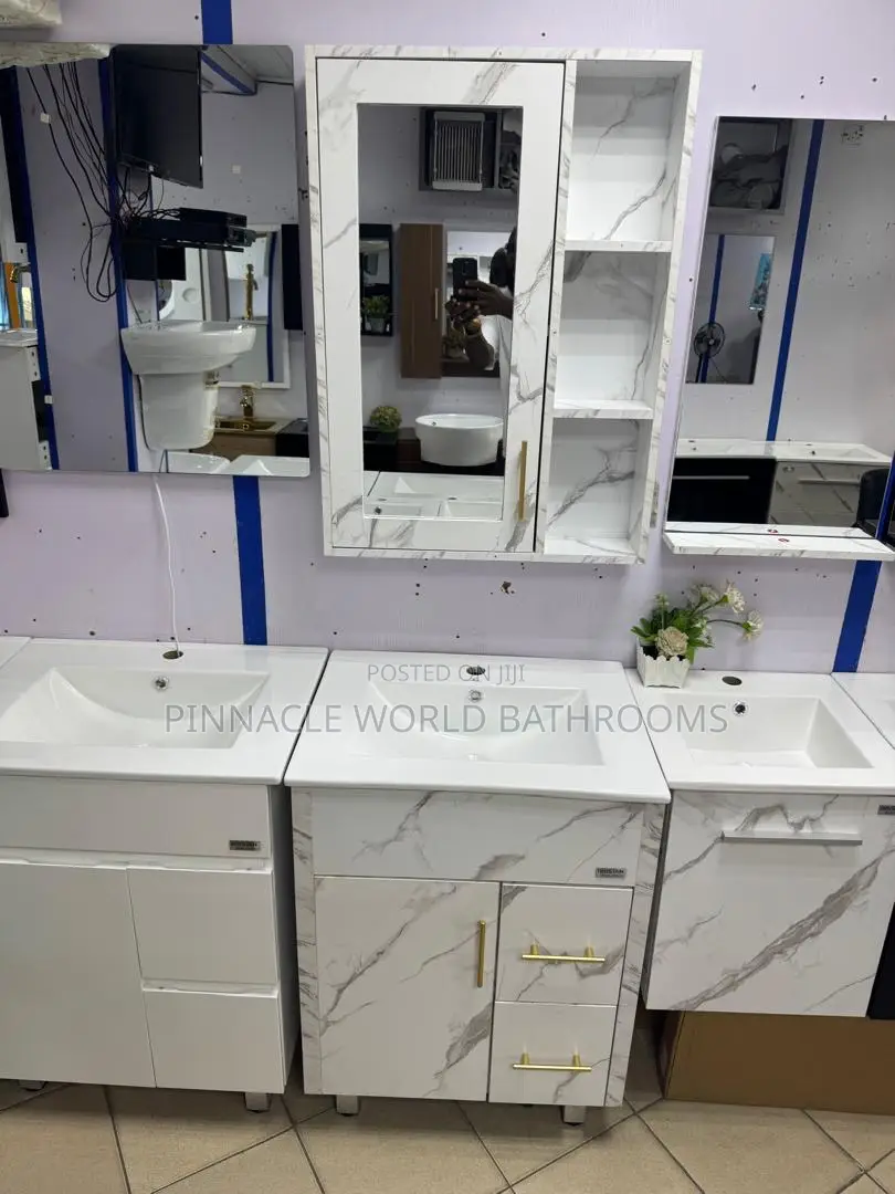 White England Vanity Washing Hand Cabinet With Mirror