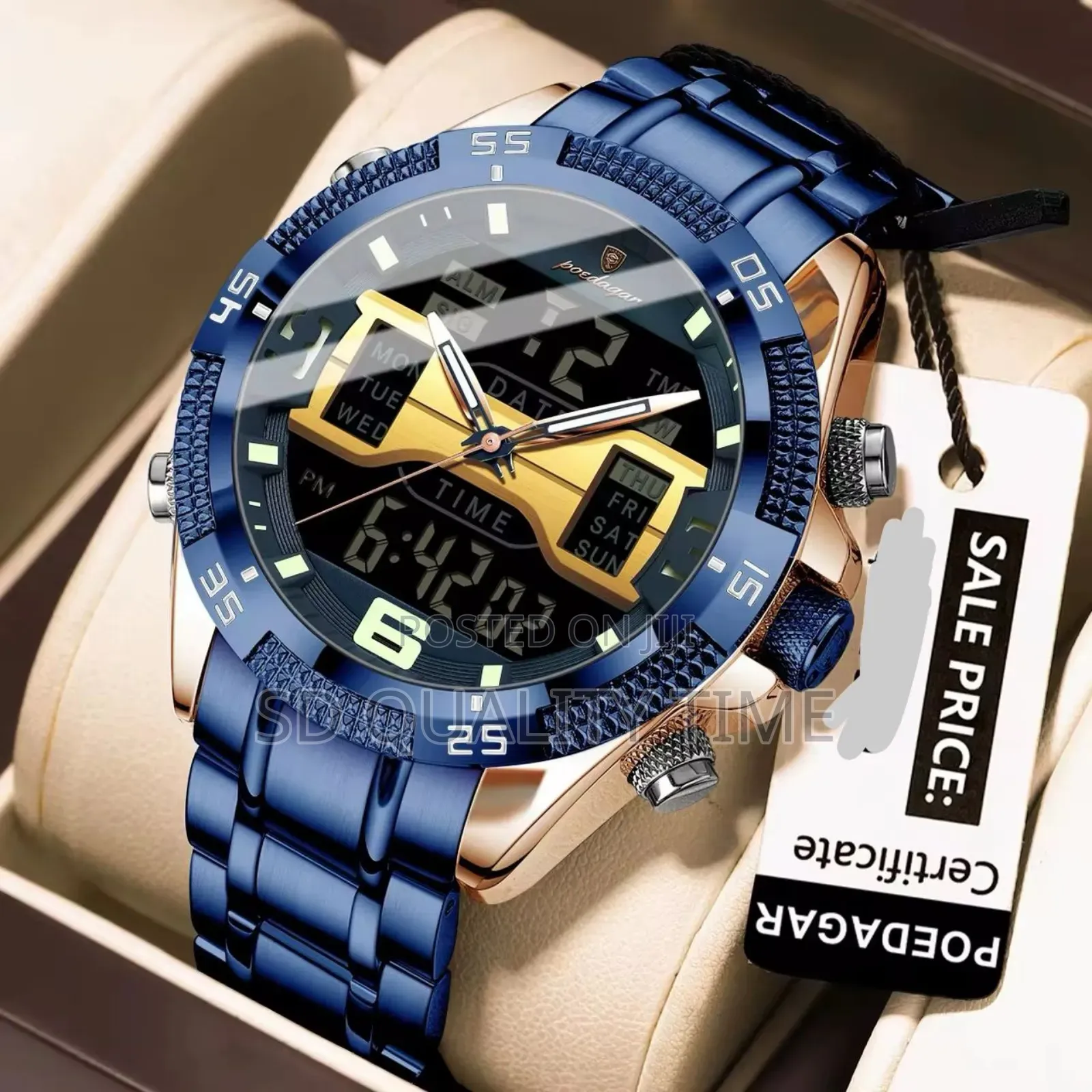 Poedagar Analog and Digital Luminous Watch