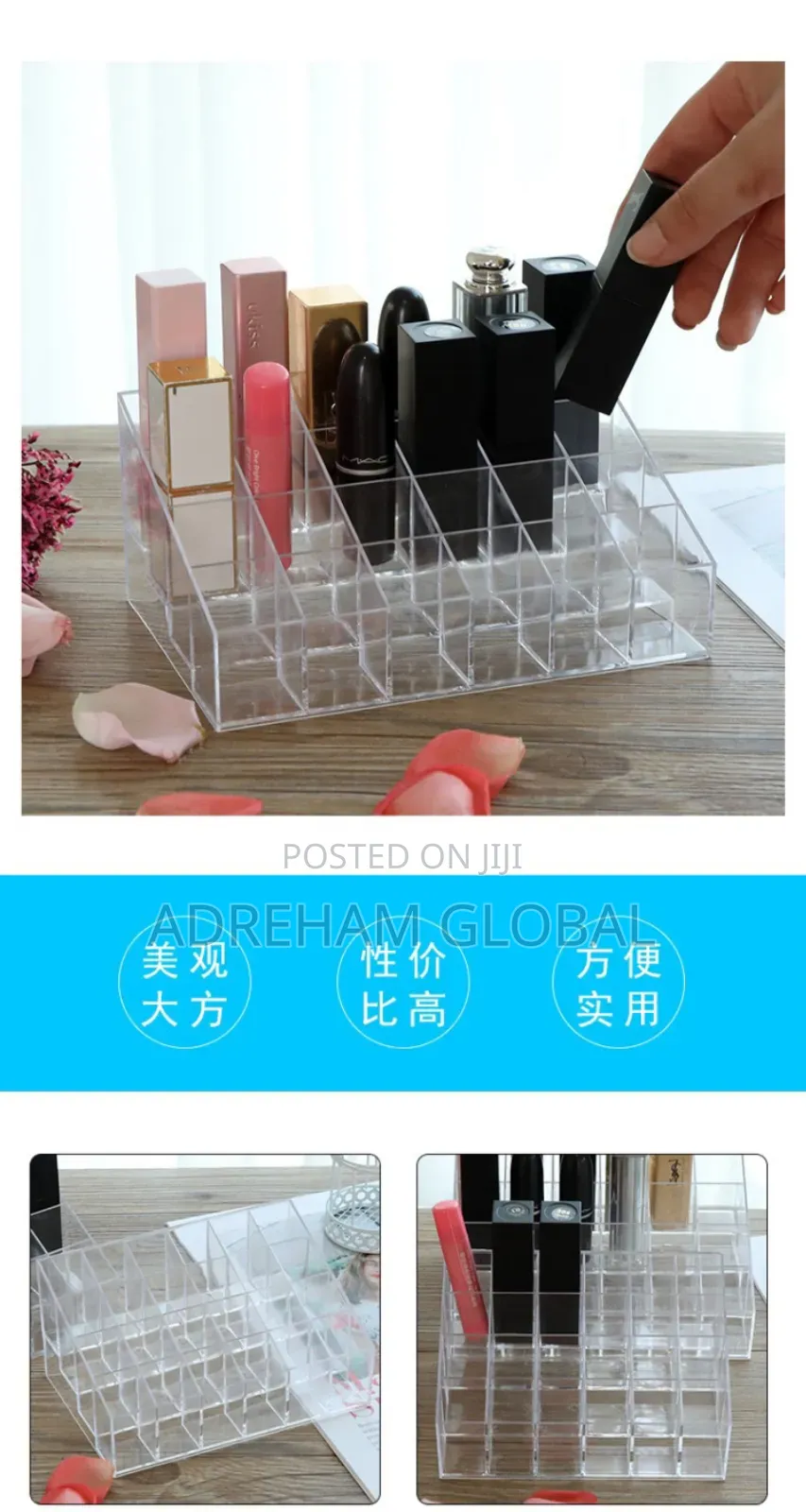 24 Compartment Transparent Lipstick/Nail Polish Organizer