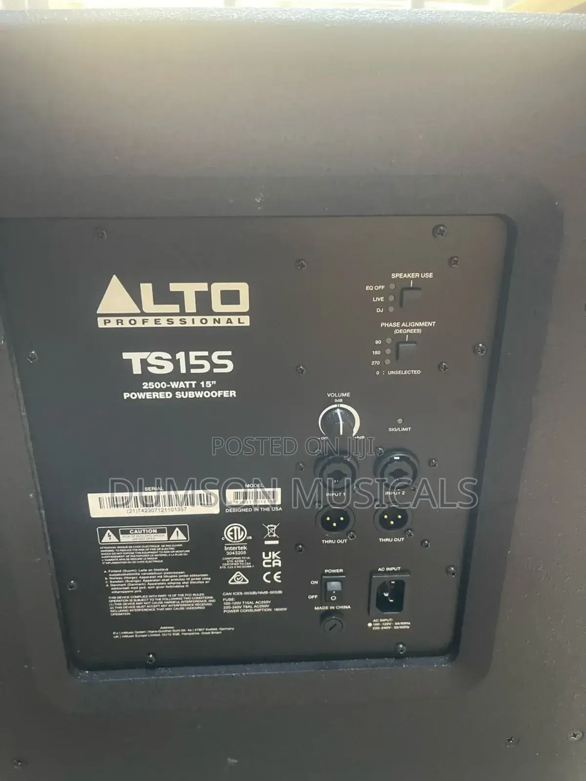 Ts15s Alto Active Subwoofer