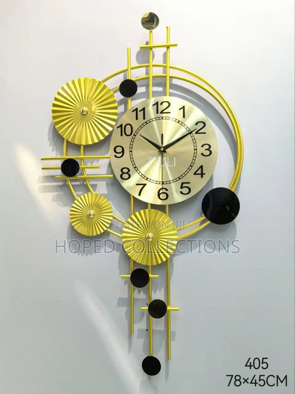 Luxury Floral Metal Wall Clock