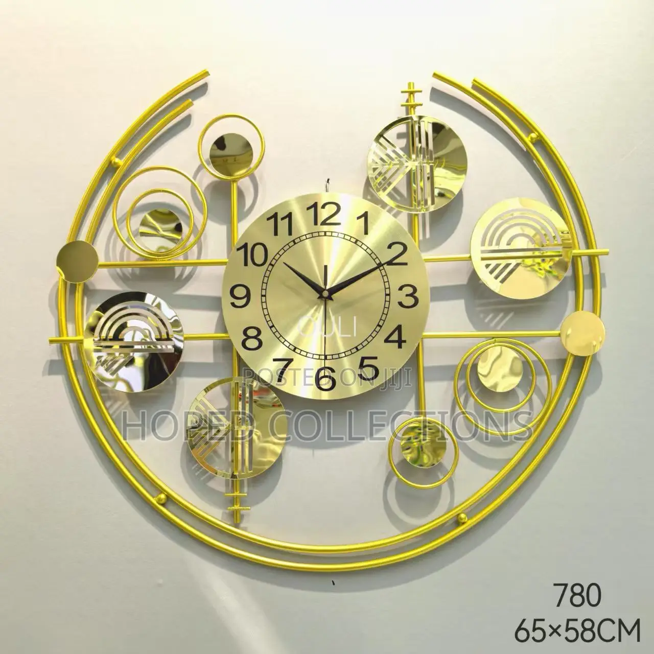 Luxury Floral Metal Wall Clock
