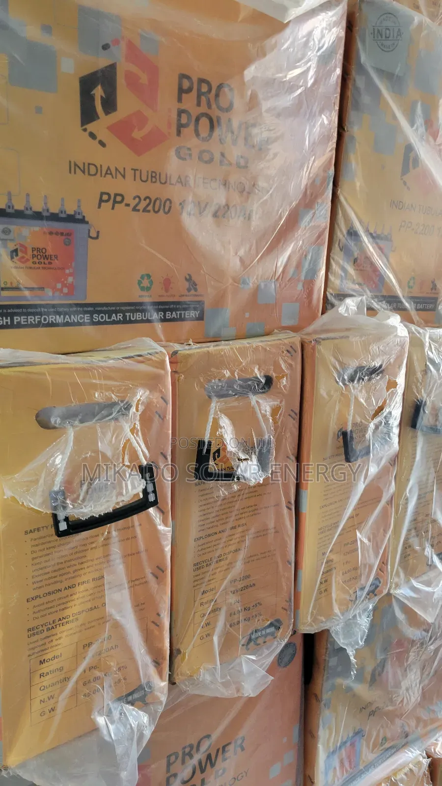 220ah 12v Pro Power Gold Tall Tubular Battery