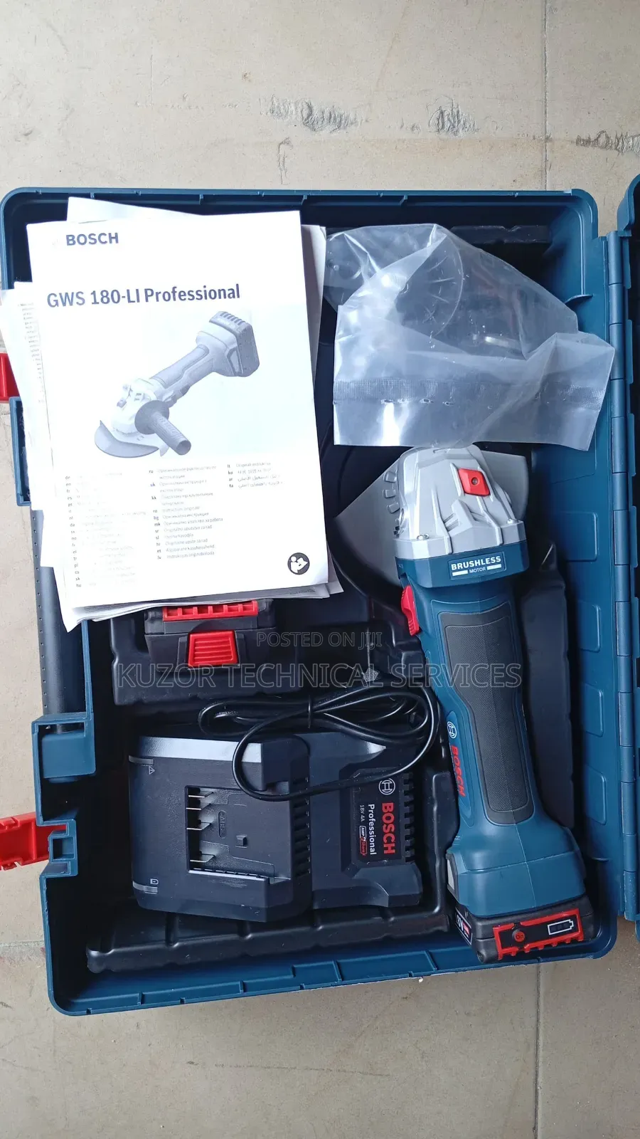 Bosch Gws 180 Li Cordless Angle Grinder 18v