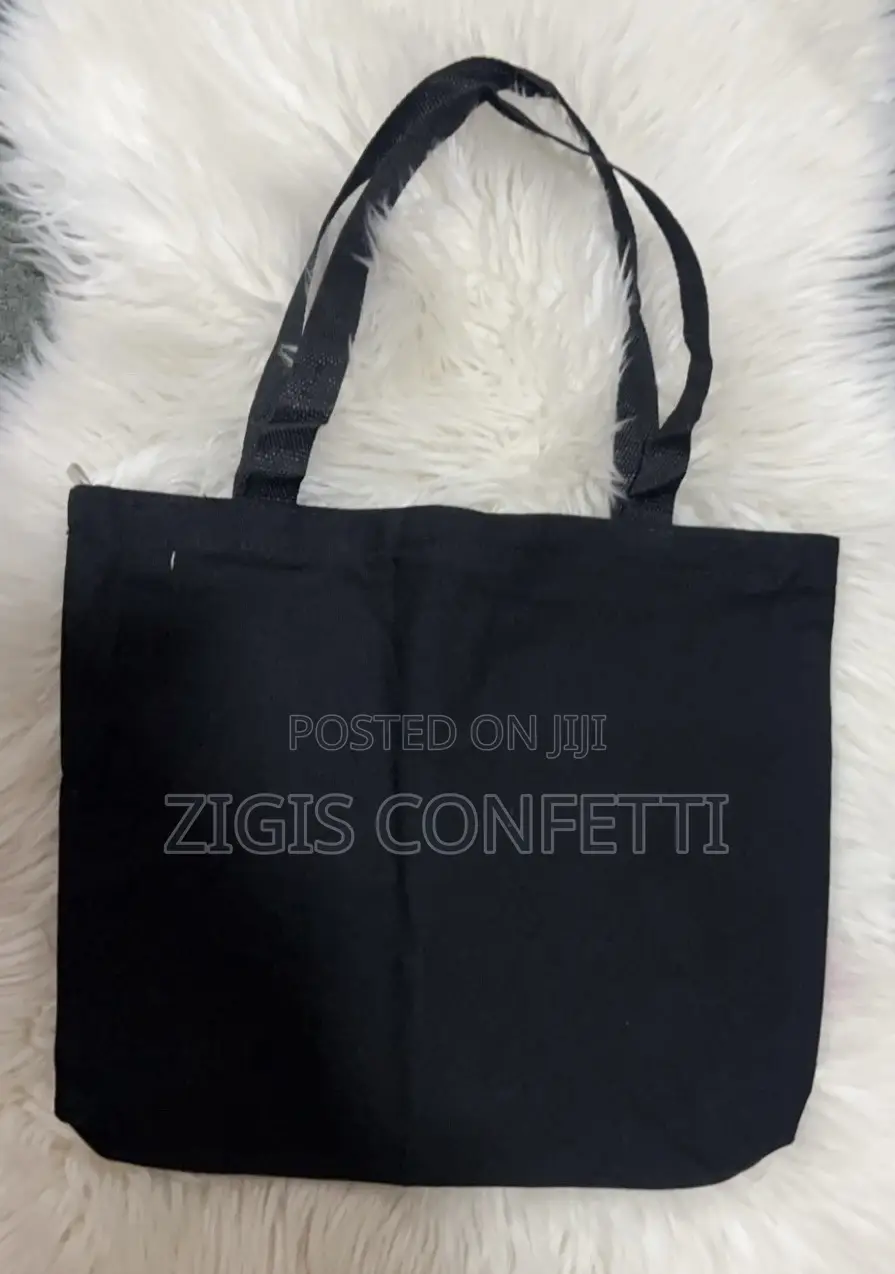 Black Canvas Bags With Zipper