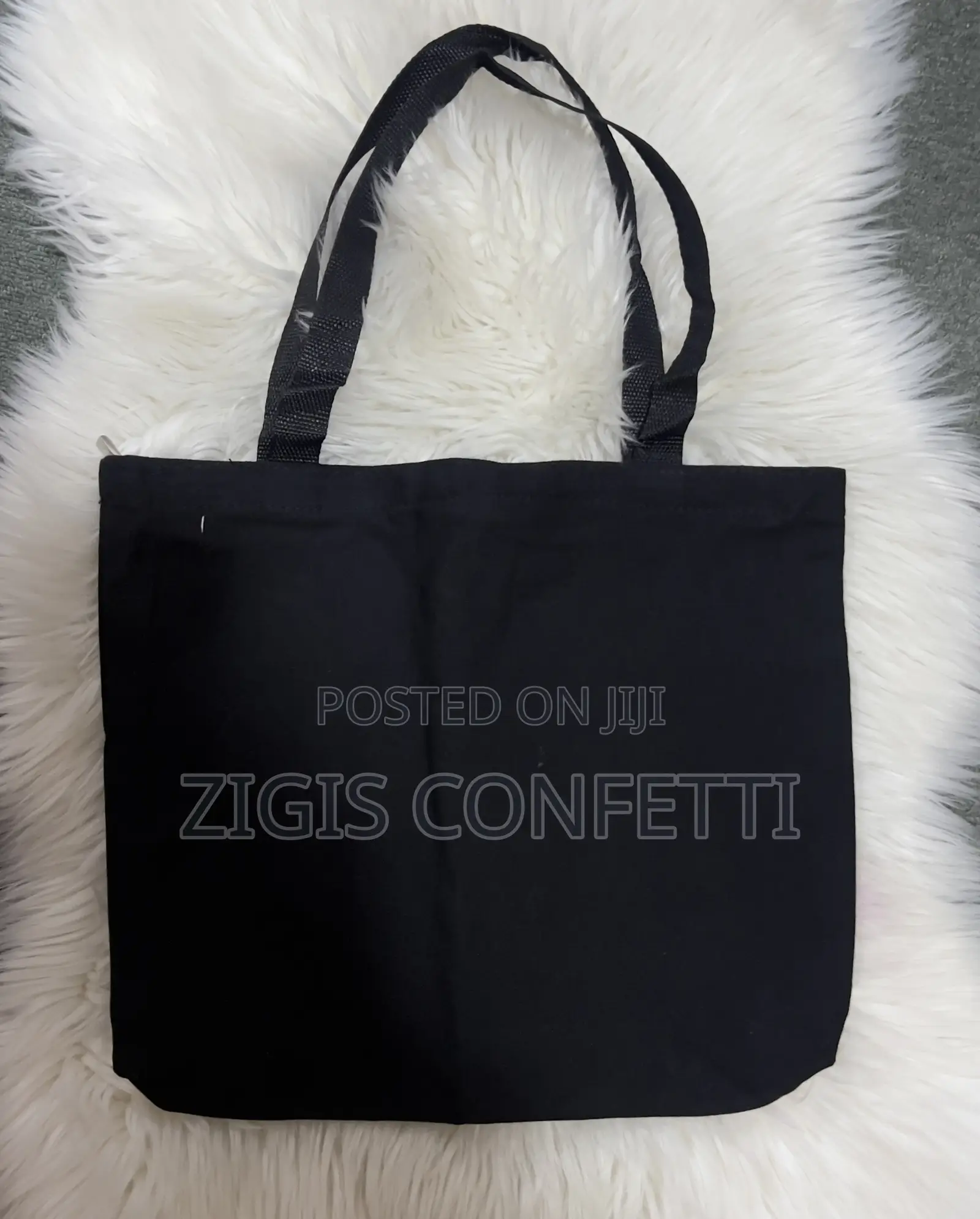 Black Canvas Bags With Zipper