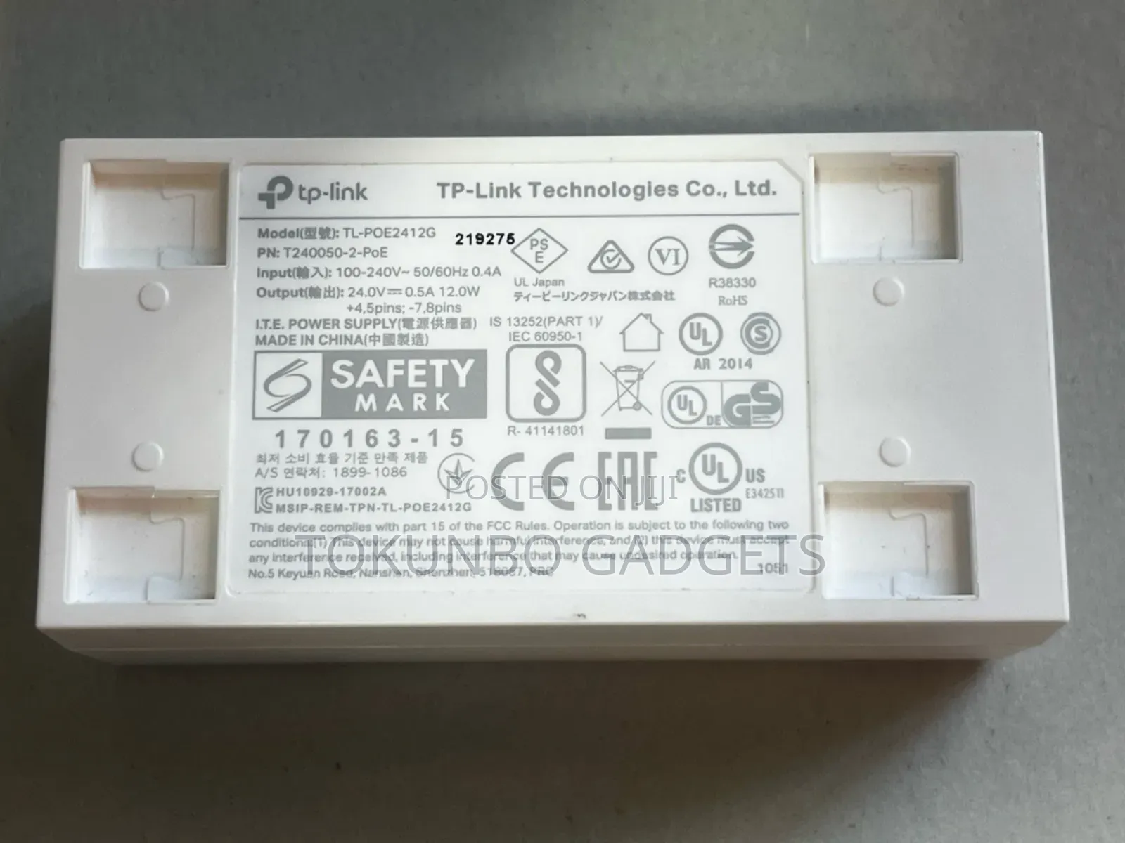 Tp-Link 24v Poe Adapter 0.5a