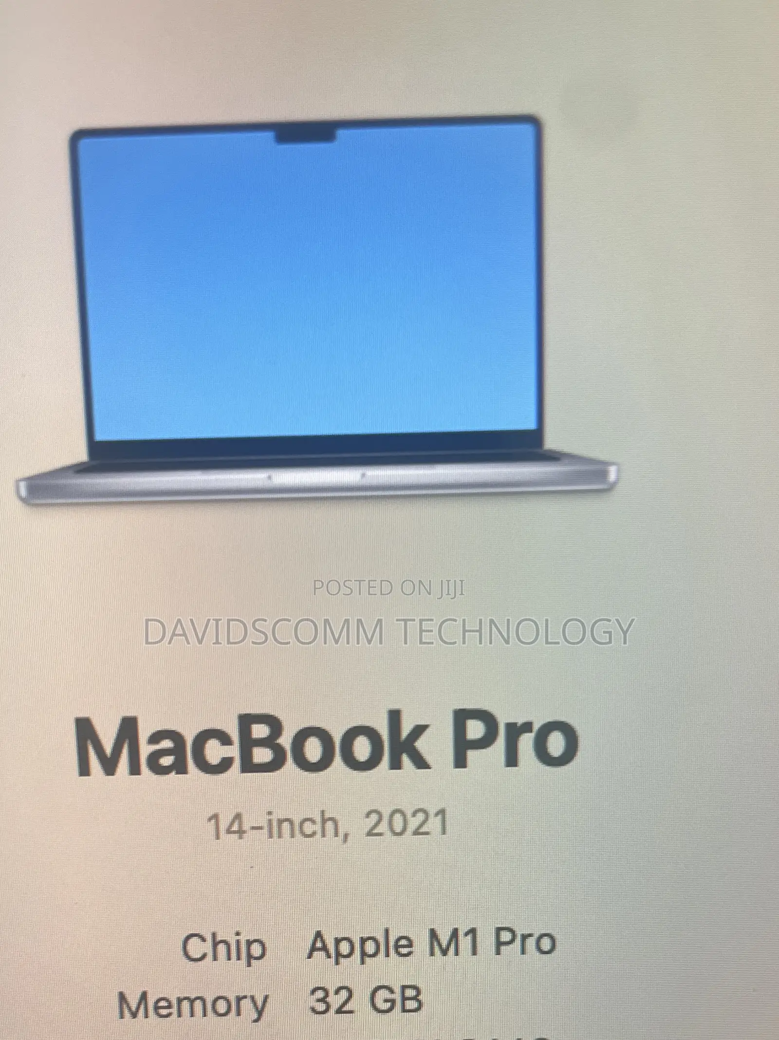 Laptop Apple MacBook Pro 2021 M1 32GB Apple M1 Pro SSD 1T