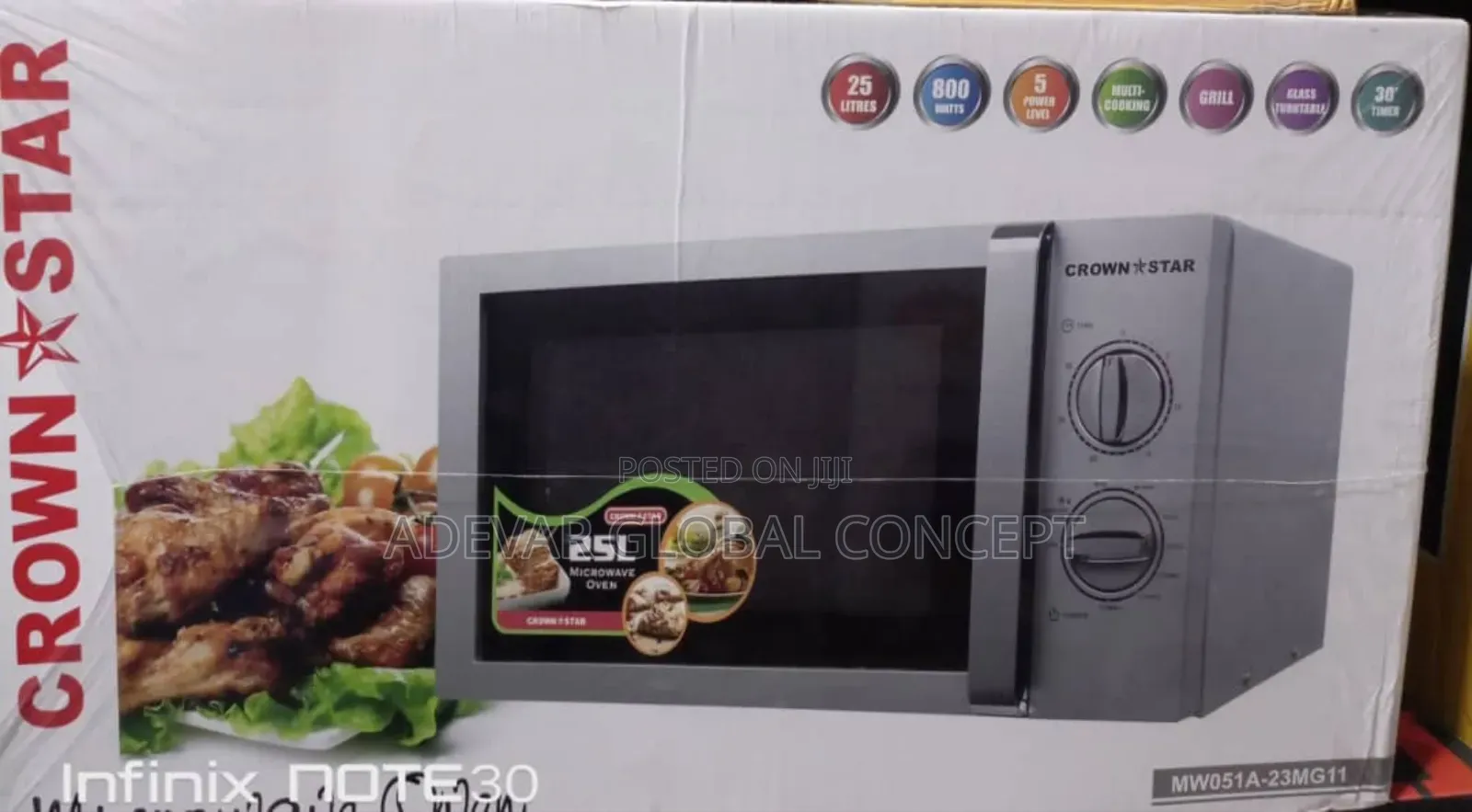Crownstar Microwave Oven With Gill 25l 300 Watts