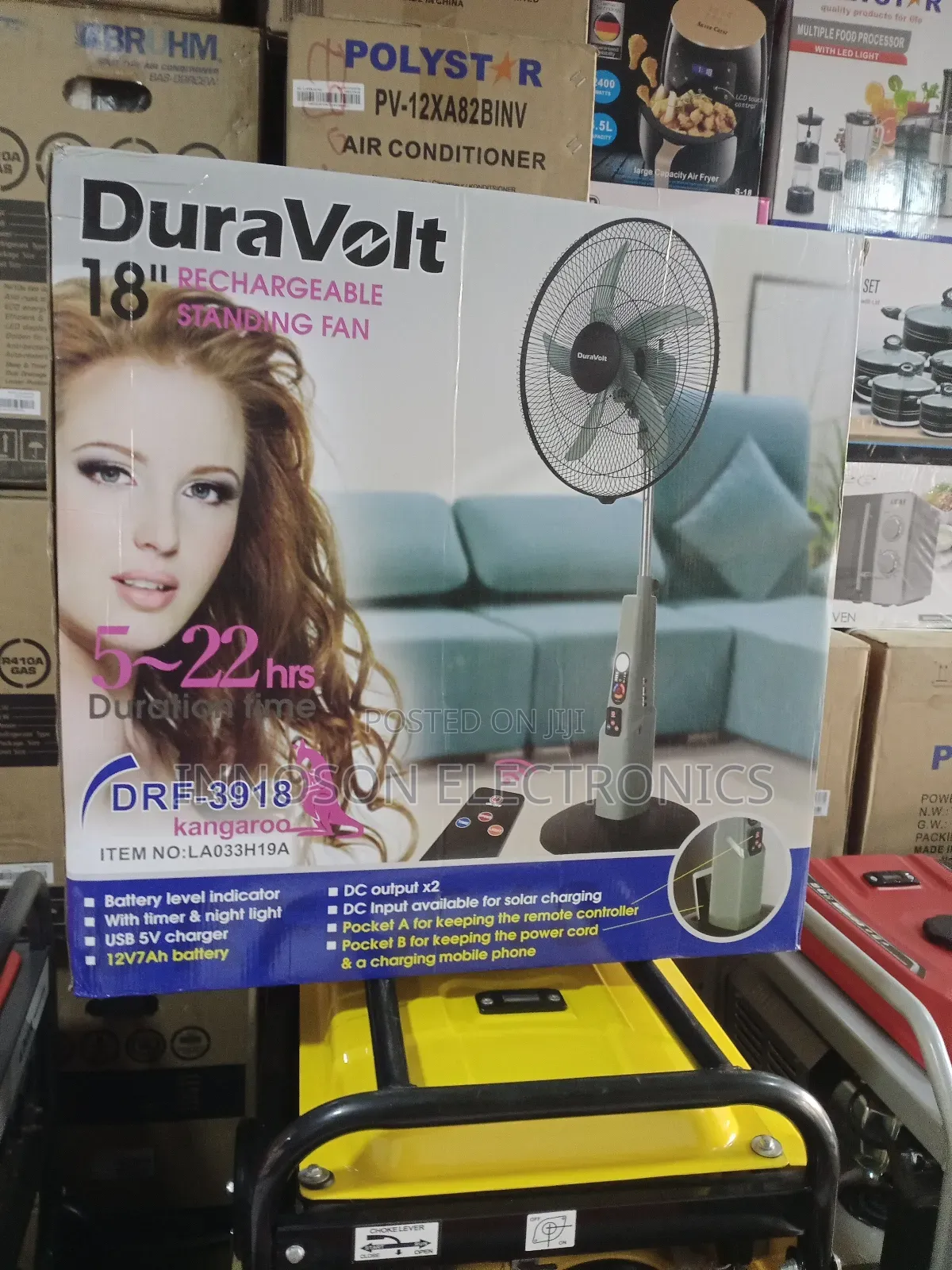 Duravolt 18inches Rechargeable Fan