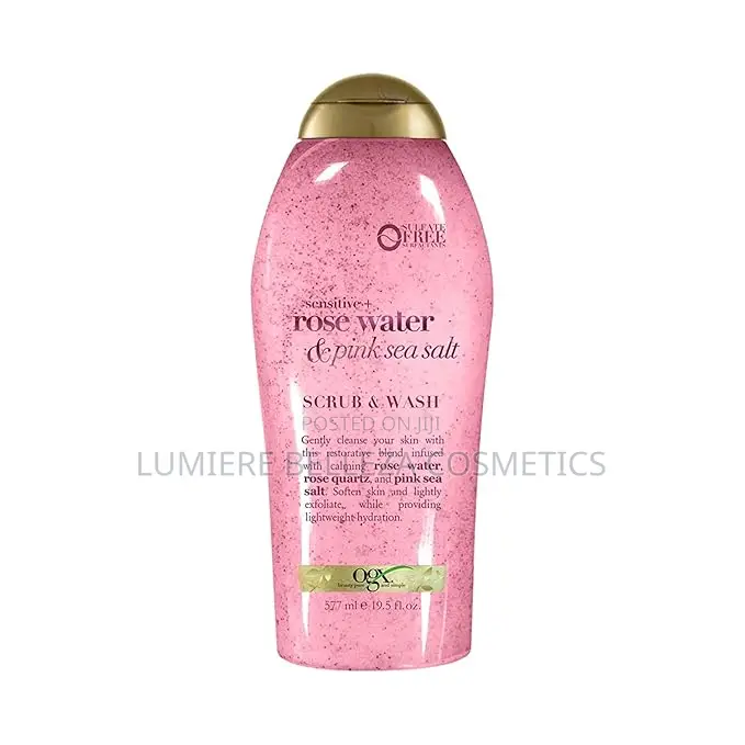 Ogx Rose Water Pink Sea Salt Scrub Wash