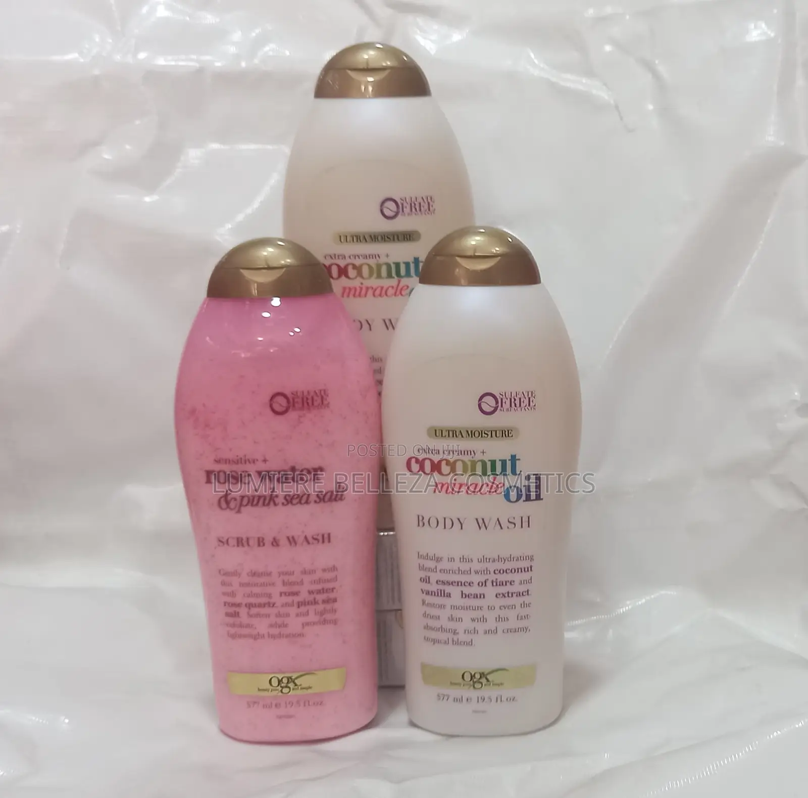 Ogx Rose Water Pink Sea Salt Scrub Wash