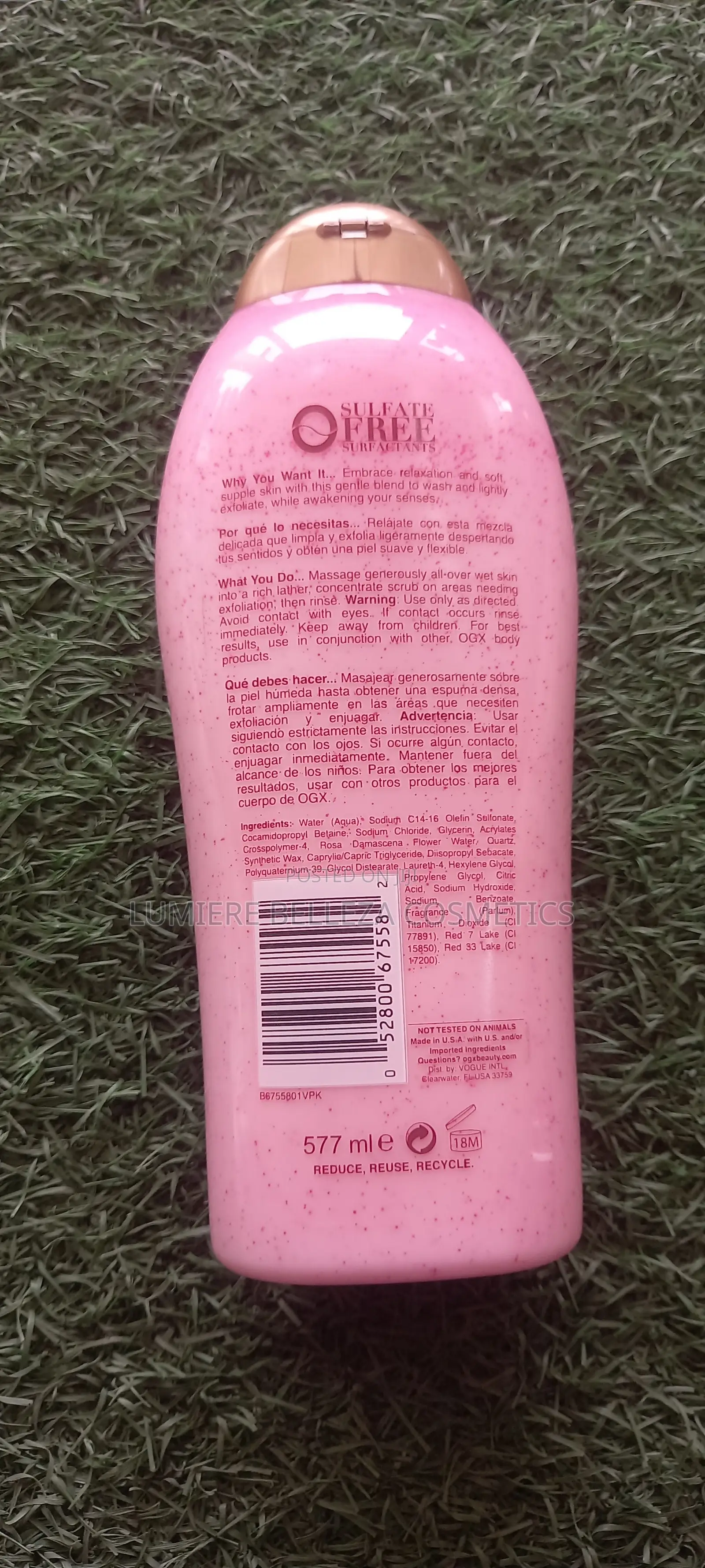 Ogx Rose Water Pink Sea Salt Scrub Wash