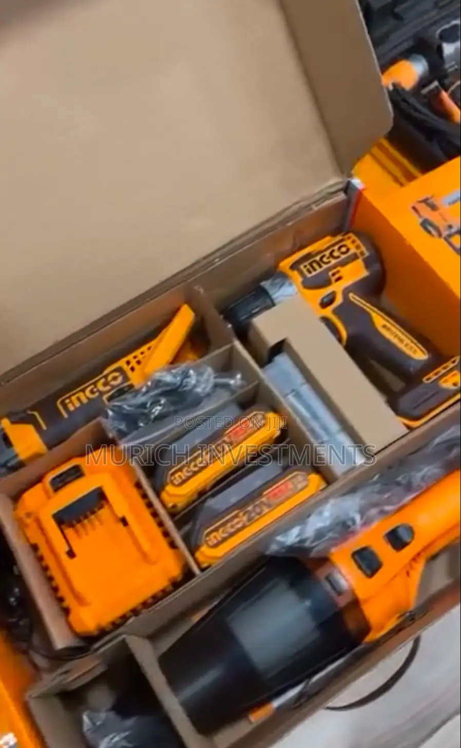 Ingco 3pcs 20v Cordless Combo Kit Drill, Vacuum and Blower