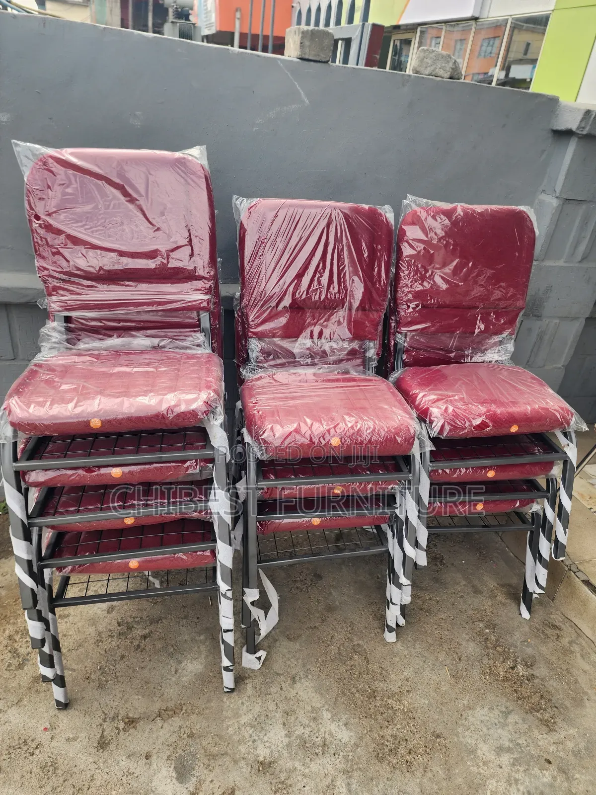 Quality Red Coloured Single Chairs for Churches Etc.