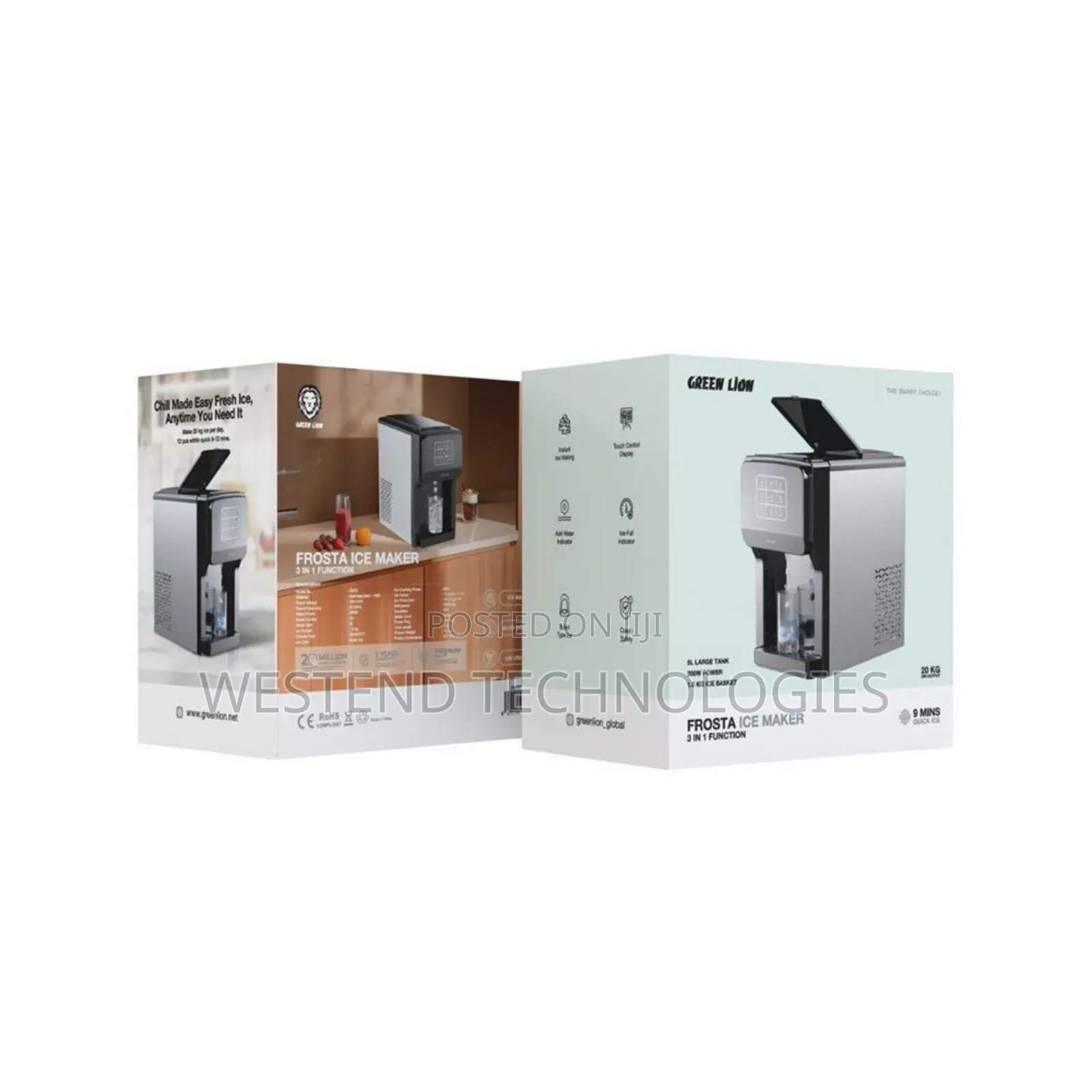 Green Lion Frost Core Ice Maker, Makes Ice in 6mins