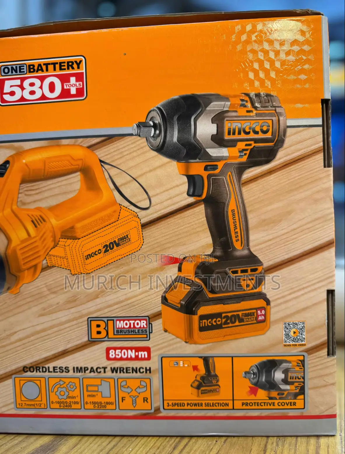 Cordless 3 PCS Combo Kit Impact Wrench,Grinder and Vacuum