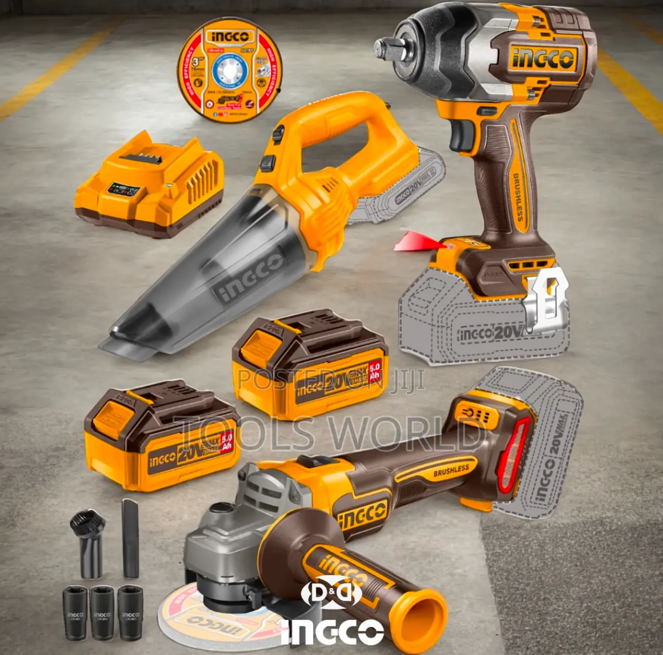 Ingco Cosli240789 Cordless 3 PCS Combo Kit