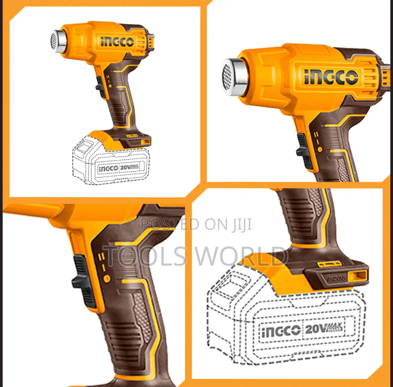 Cosli240489 Cordless 20v Impact Wrench + Heat Gun Combo