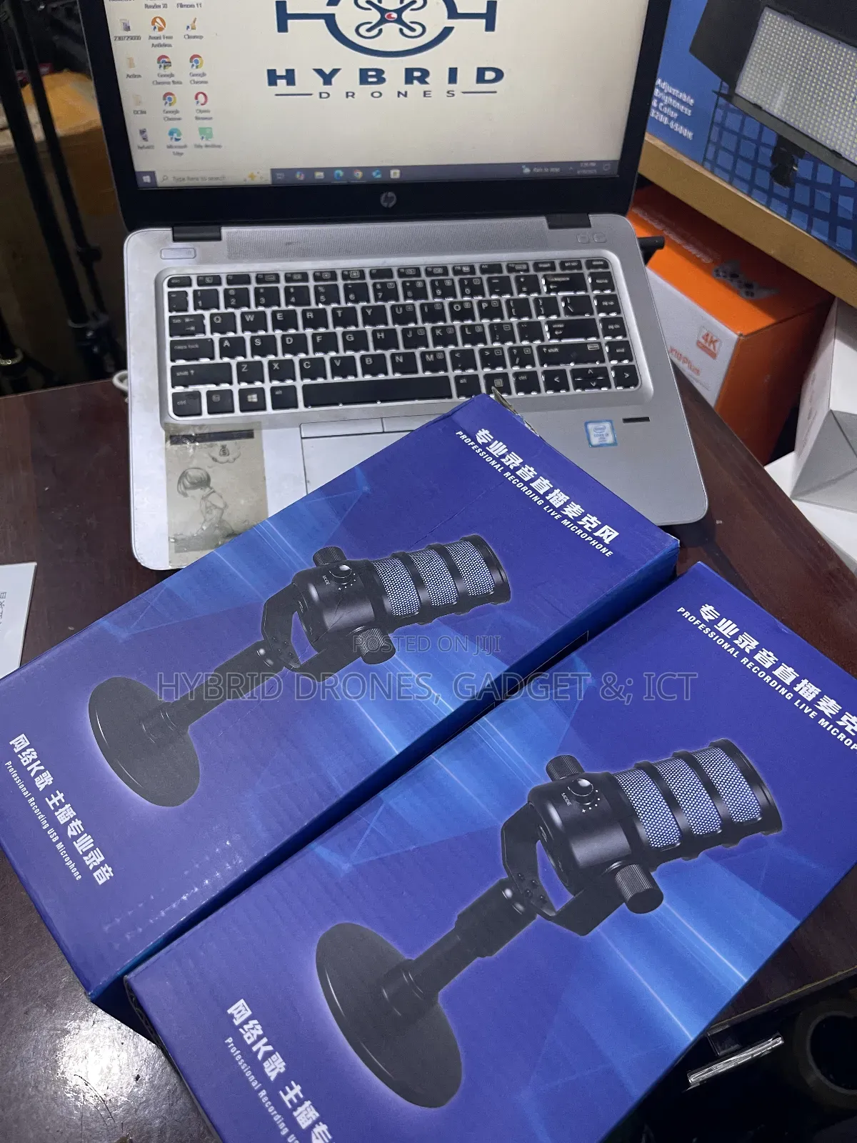 Profesional RGB Condenser Microphone for Content Voice Rec