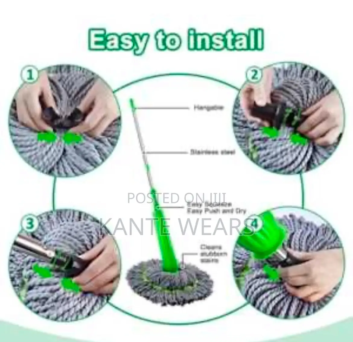 Hand Free Easy Use 360-Degree Cleaning Portable Mob