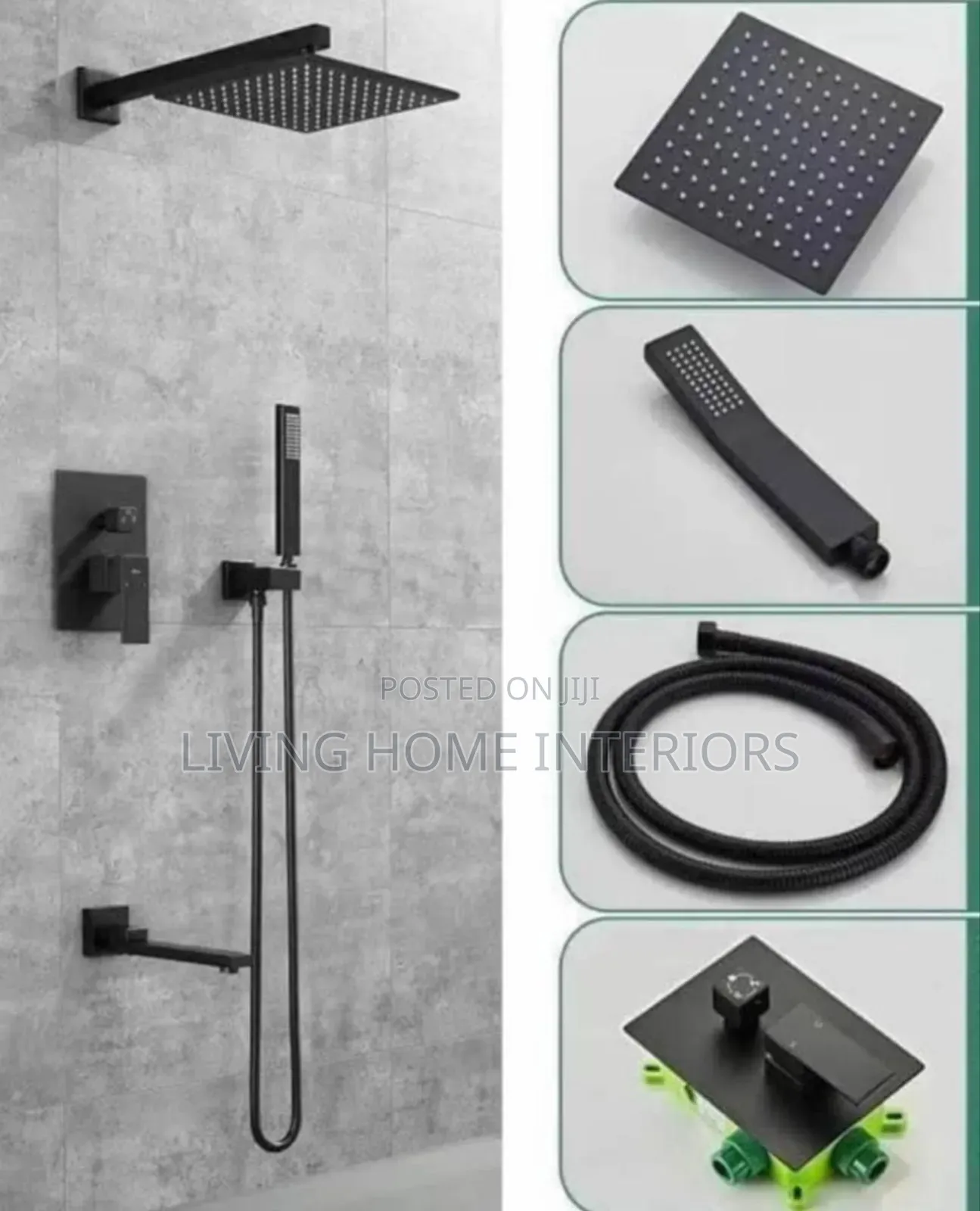 England Standard Matte Black Conduct Shower