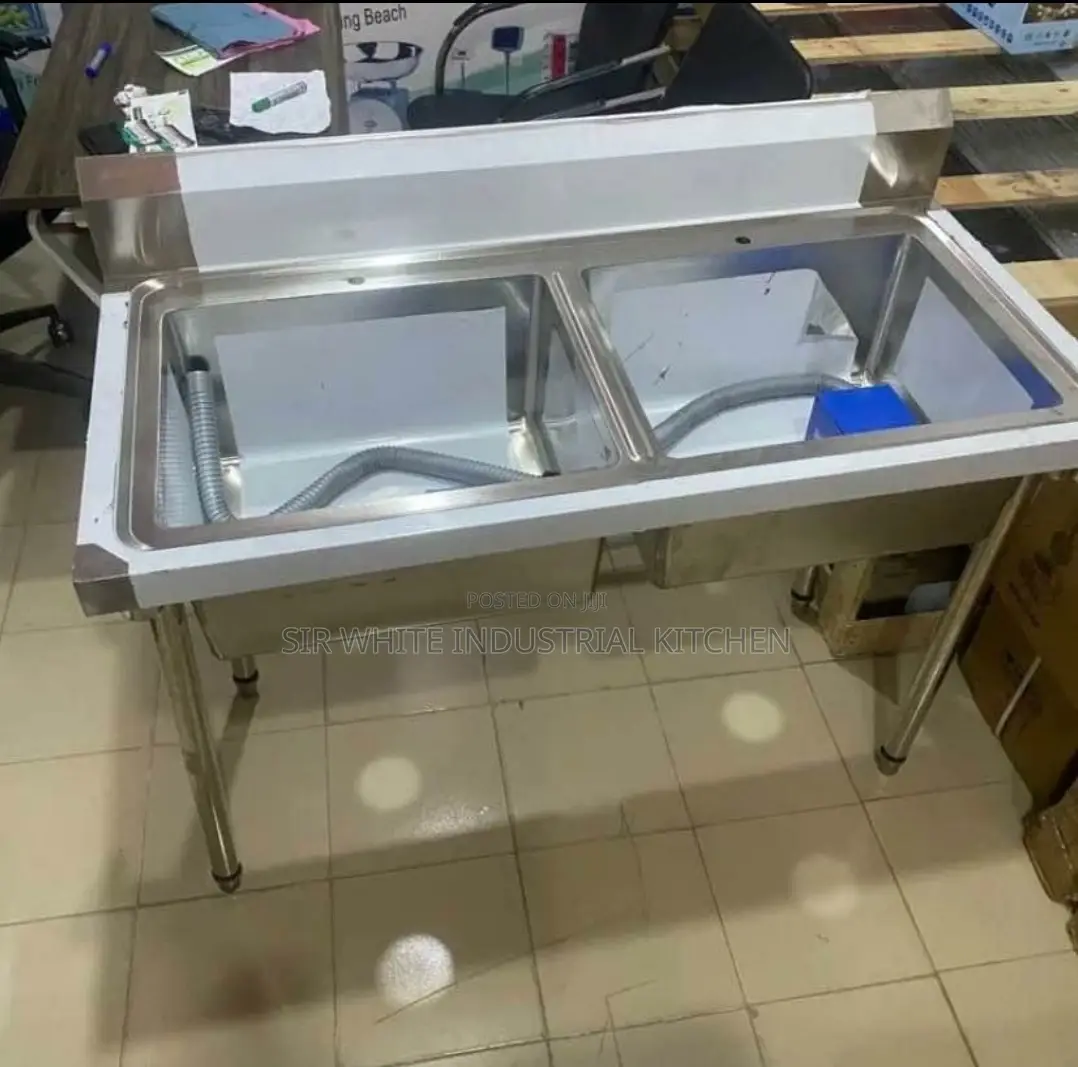 An Industrial Commercial Double Kitchen Sink