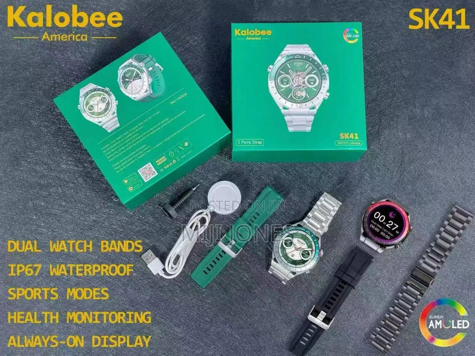 Dual Band Smartwatch - Ip67 Waterproof Always on Display"