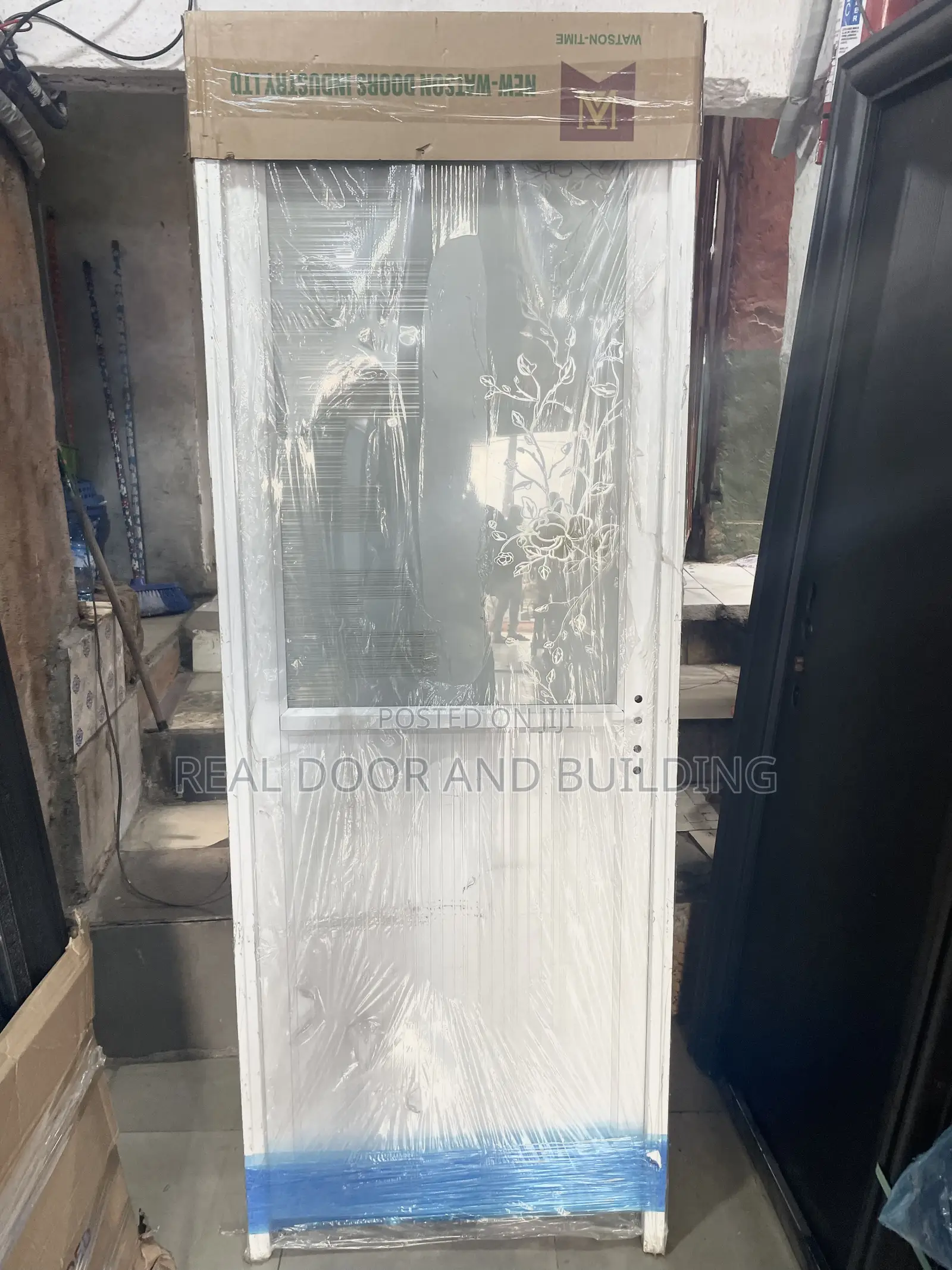 White Aluminum Half Glass Door