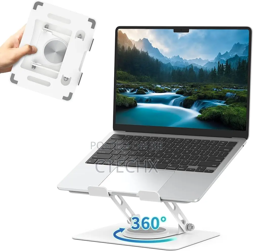 Soundance Laptop Stand With 360° Rotating Base - Silver Grey