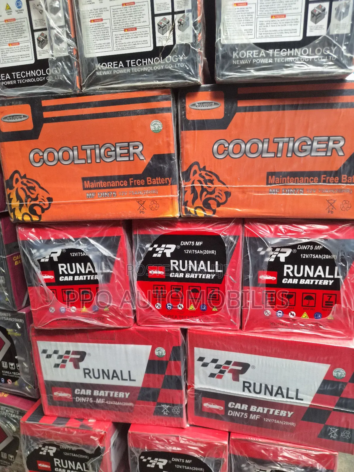 12v 75ah Cool Tiger and Runall Battery