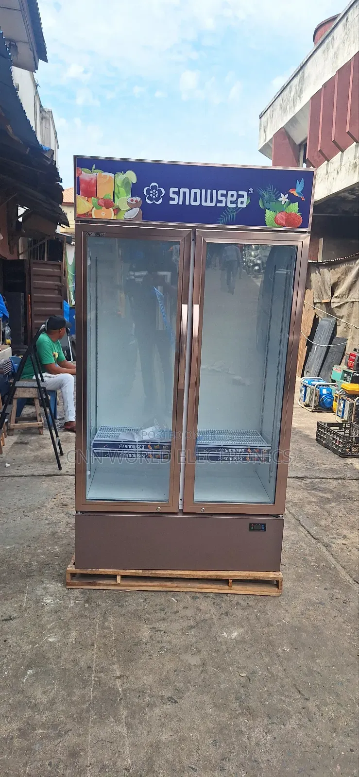 New Snowsea 700l Display Chiller Side By Side Fridge 1year
