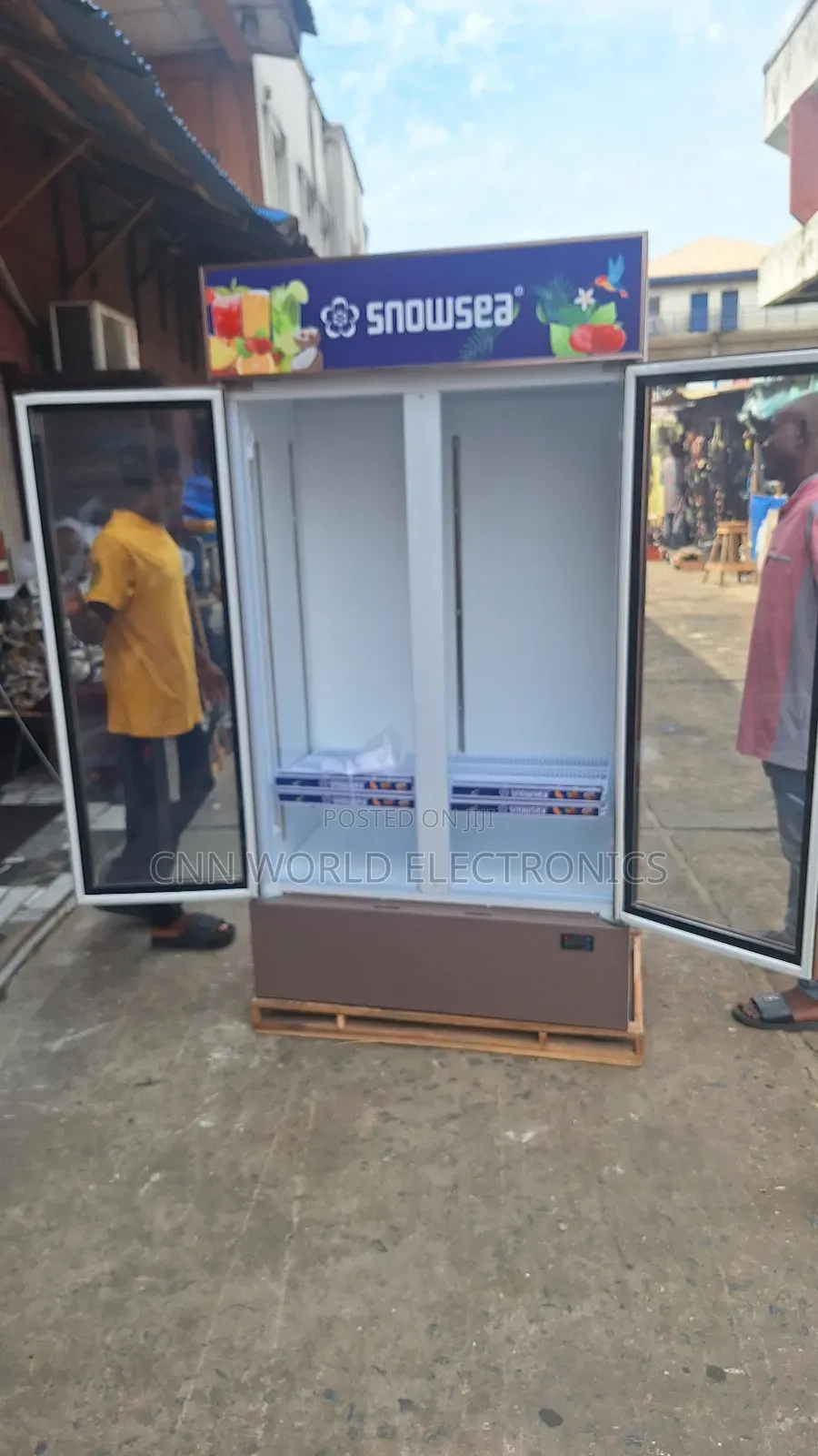 New Snowsea 700l Display Chiller Side By Side Fridge 1year