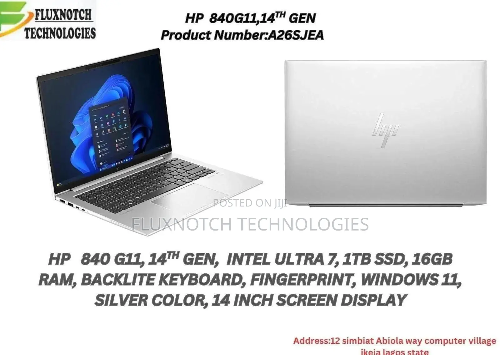 New Laptop HP EliteBook 840 G11 16GB Intel Core Ultra 7 SSD 1T