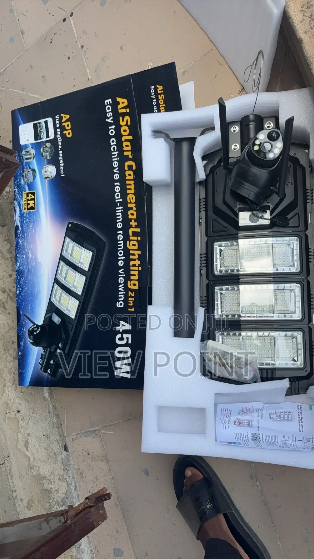 5mp Solar Camera + Lighting Single Lens 4k 450w V380