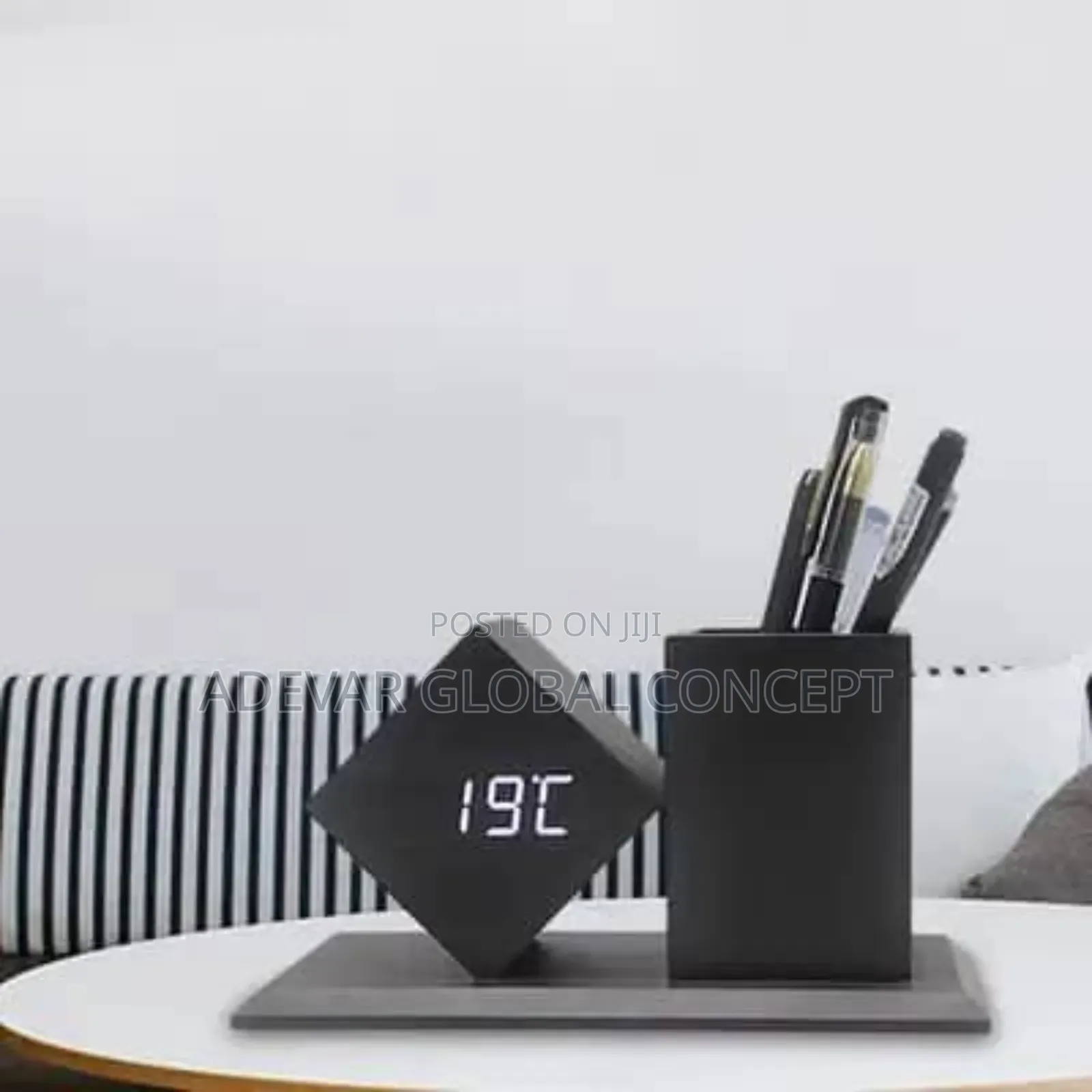Wooden Digital Led Alarm Clock + Pen Holder Corporate Gift