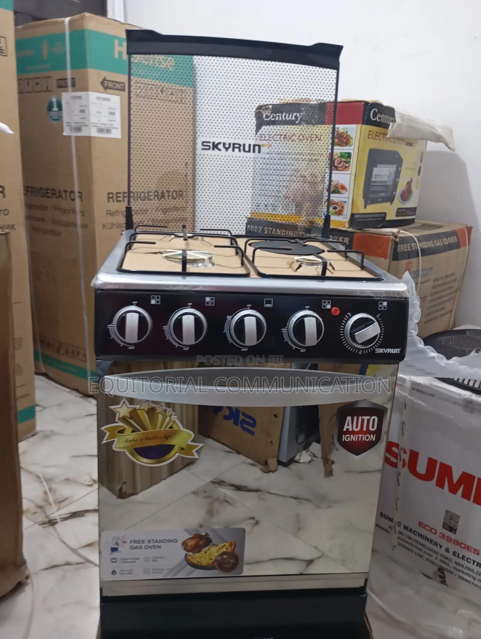 Skyrun Gas Cooker(3 Burners+1 Electric Hotplate)- GCS-3g1e/X