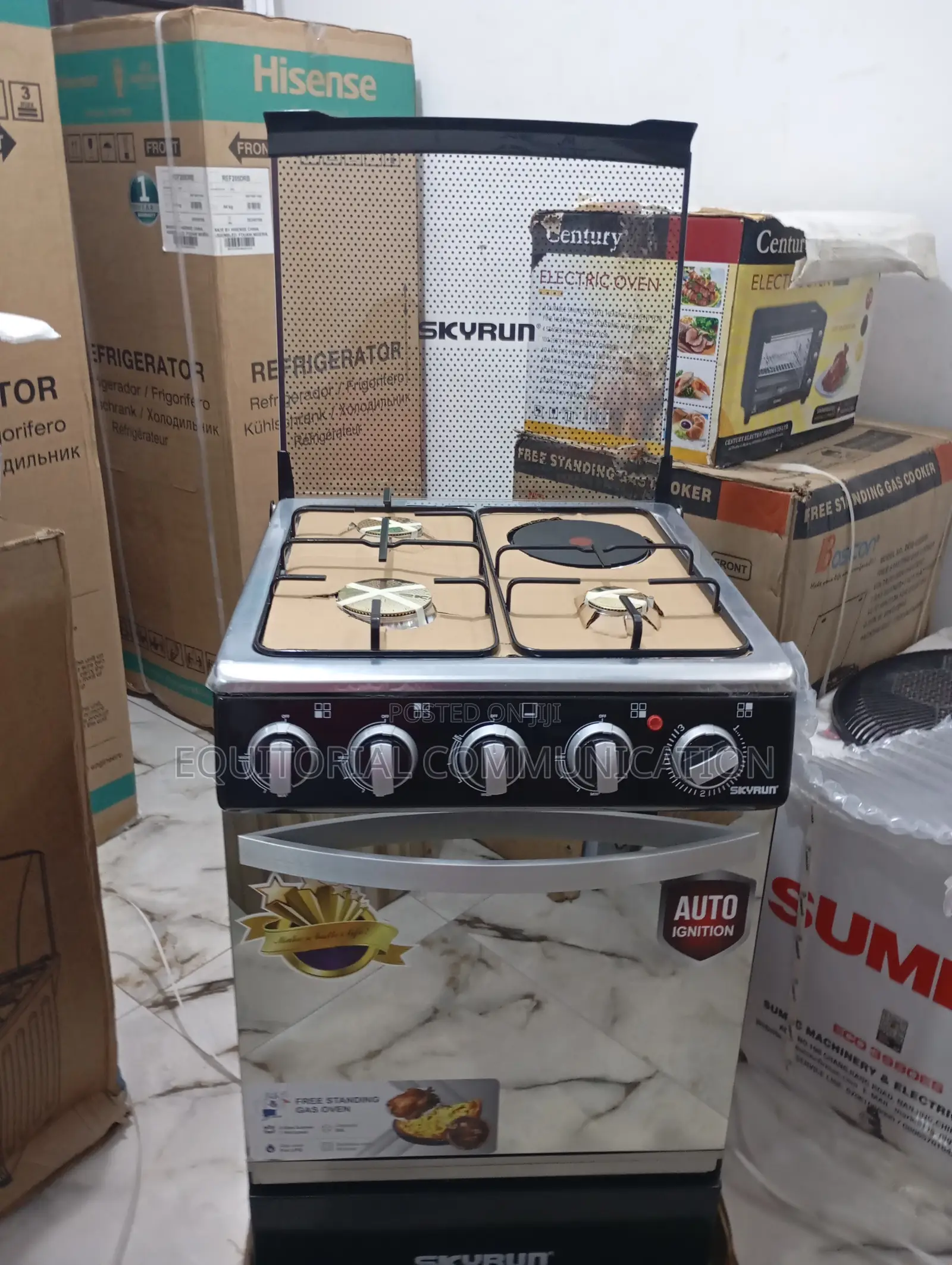 Skyrun Gas Cooker(3 Burners+1 Electric Hotplate)
